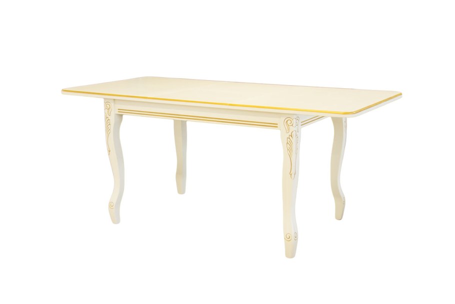 Классический стол Неаполь эмаль с патиной раздвижной