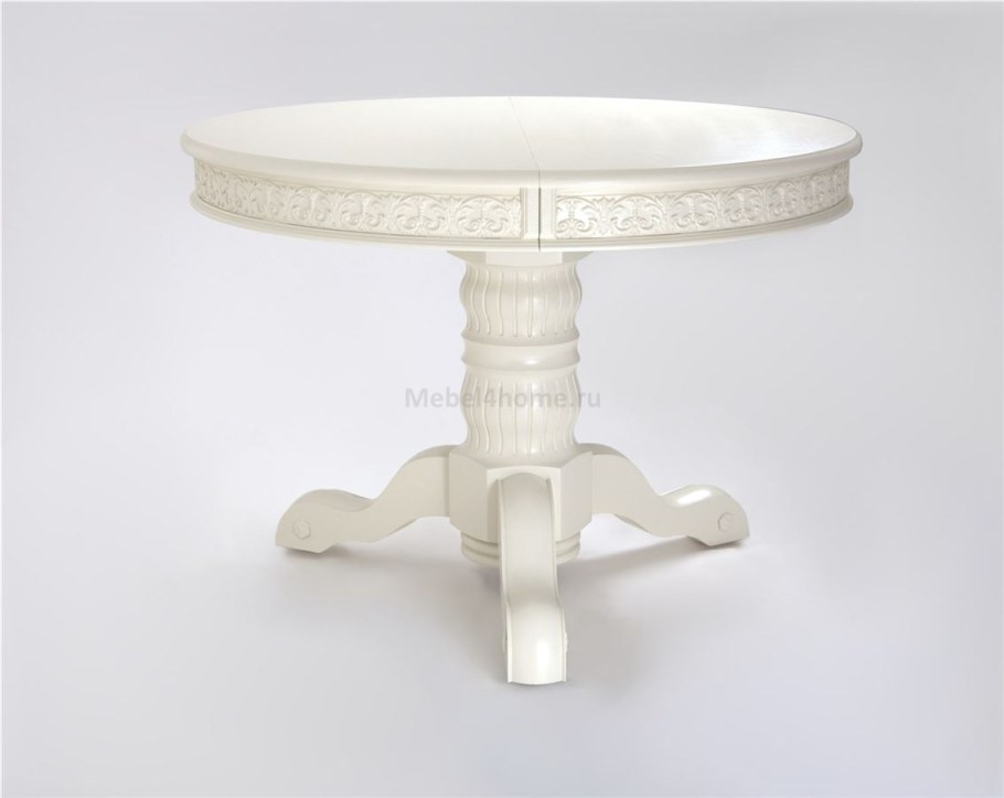 Стол круглый "Милорд" (110х160) белый