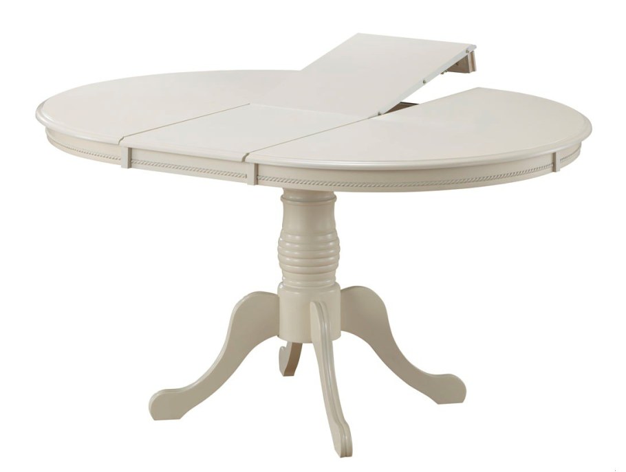 Стол Olivia MK-1215-BW обеденный раскладной 90х150(185)х75 см молочный
