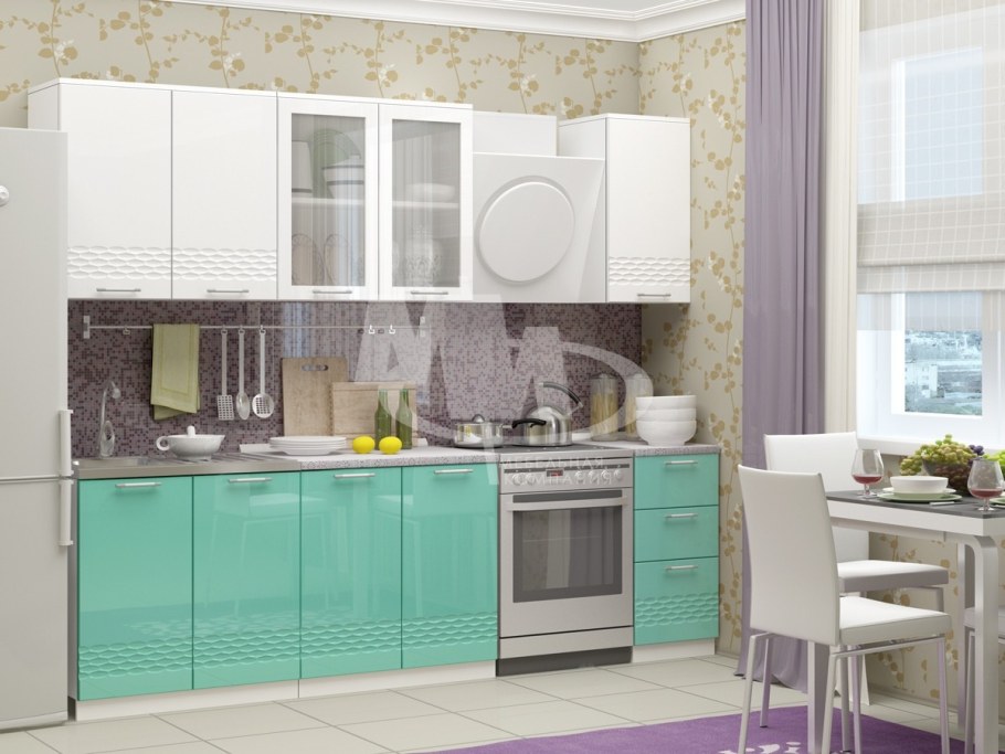 Кухня волна 1,8 белый/капучино