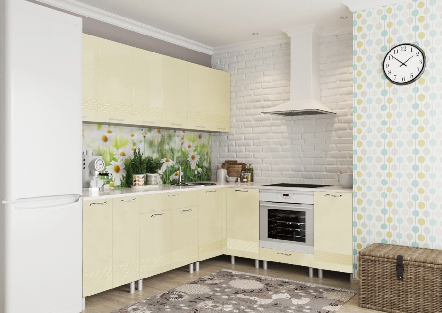 Кухня волна ваниль капучино