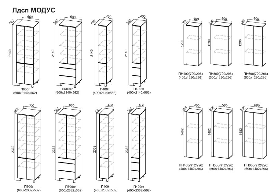 Св мебель кухня Модус модули