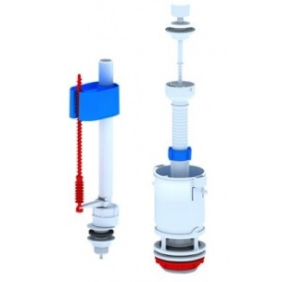 Арматура Ани пласт Нижний подвод 1/2 кнопка металлизированная wc6550м