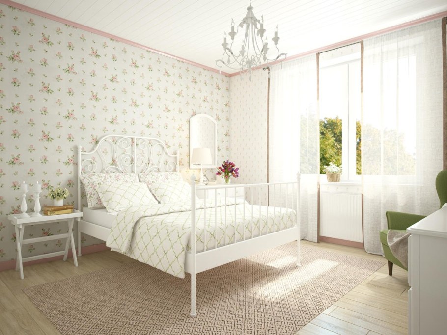 Спальня в стиле Прованс с мебелью икеа