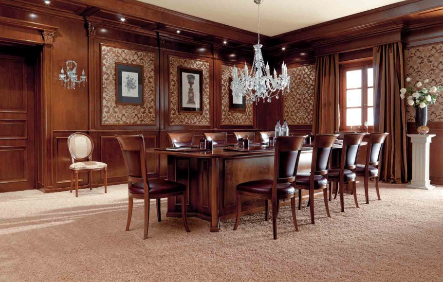 Деревянные панели в интерьере кабинета