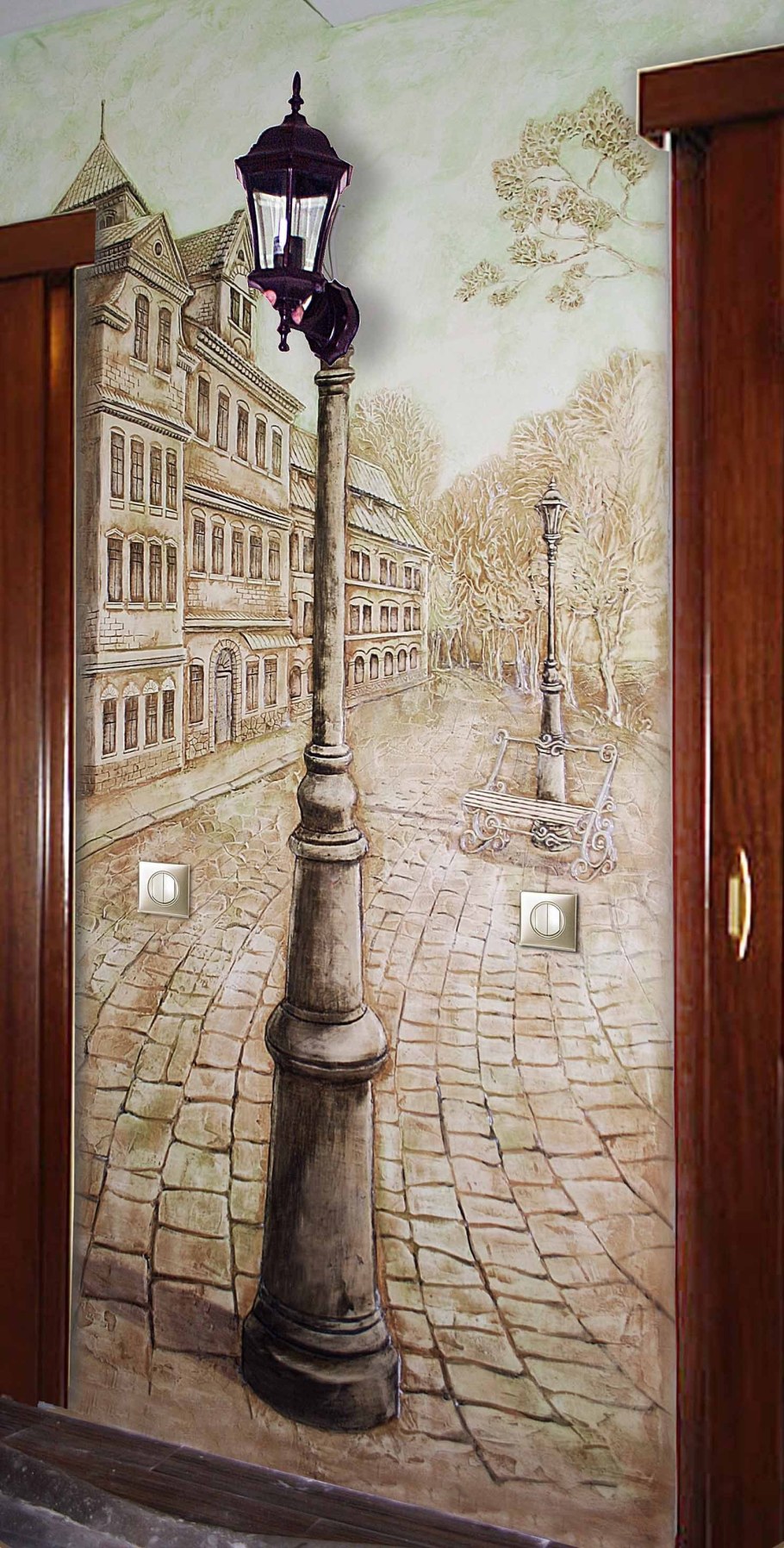 Фреска уличный фонарь