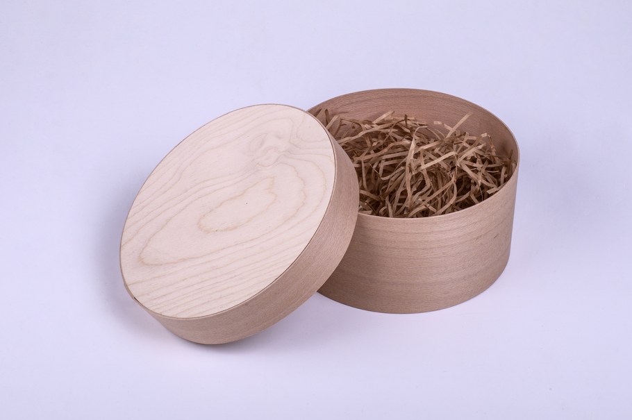Круглые коробки из шпона