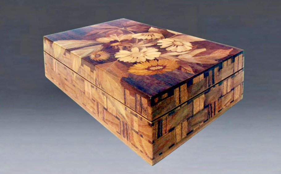 Шпонирование шкатулки в японском стиле