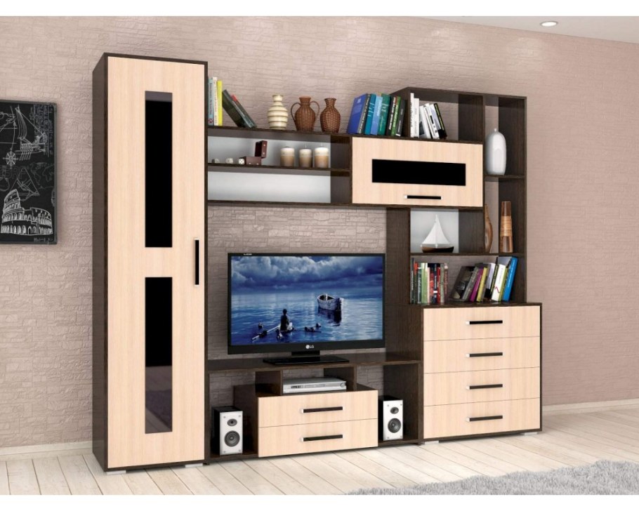 Гостиная Оскар-6 венге дуб молочный