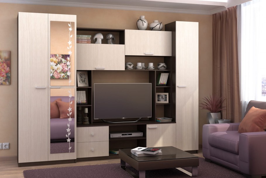 Гостиная Флора 2700х2100х540 в экокоже