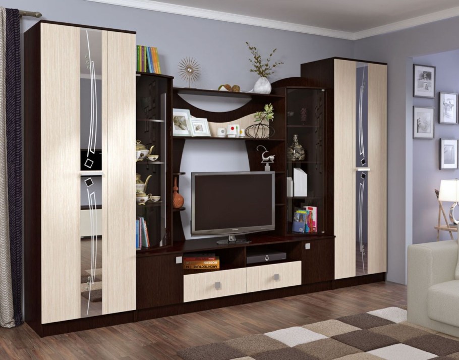 Гостиная гамма-15 (дуб беленый, венге)