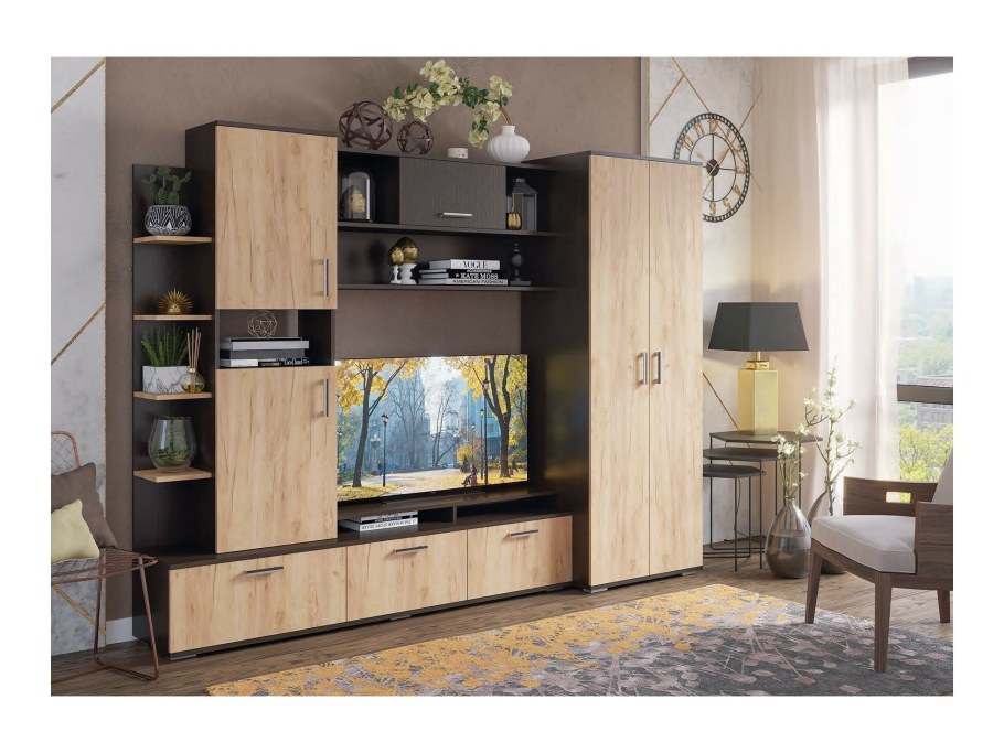 Стенка Денвер венге, дуб