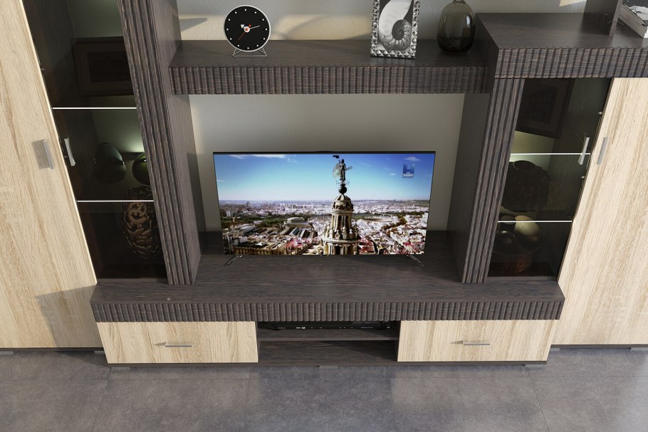 Стенка Империал Марк тик/дуб сонома