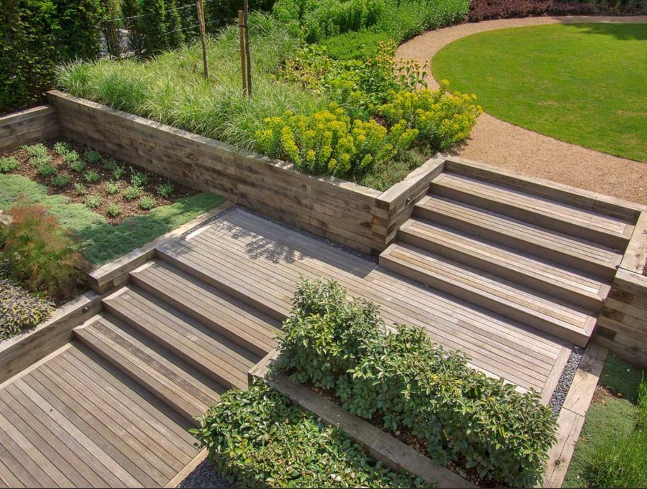 Ландшафт террасирование участка