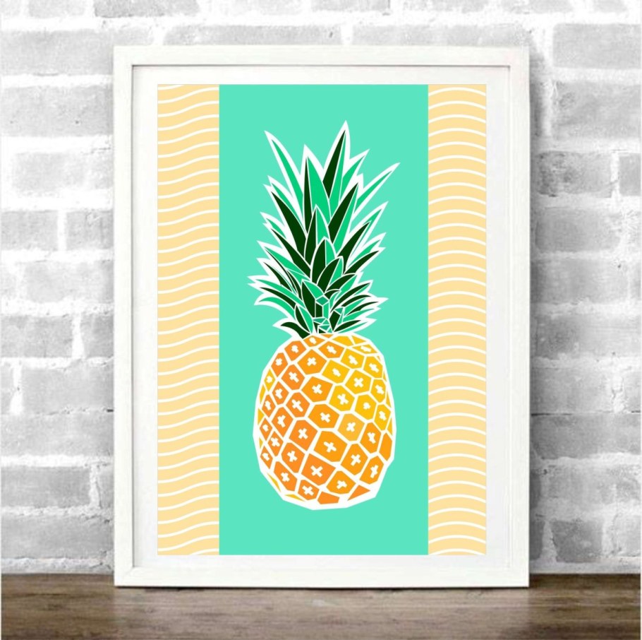 Ананас стилизация в цвете