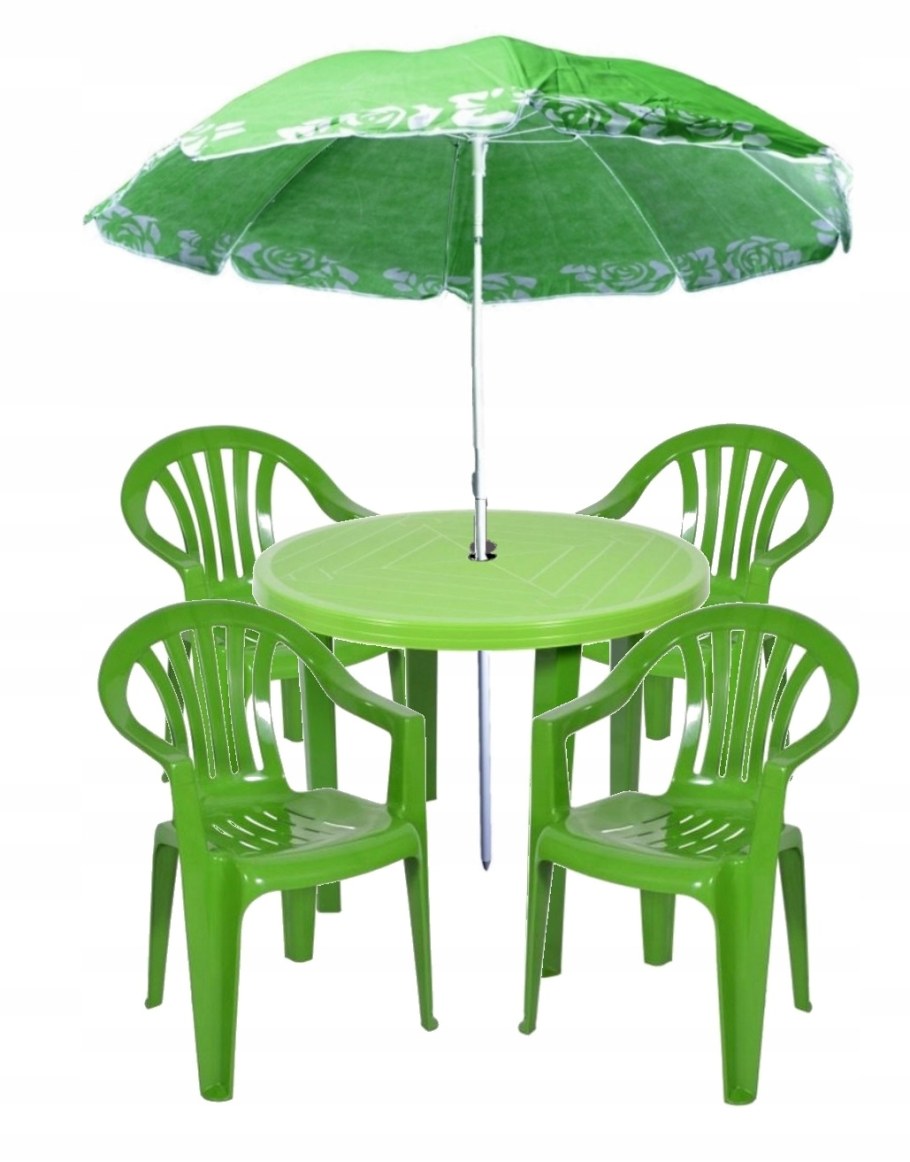 Летний набор мебели столик, 4 стула, зонт - 3017-10wowid