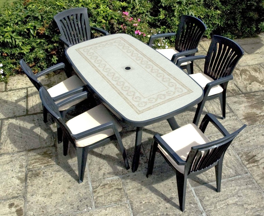 Комплект пластиковой мебели (стол Суматра "Sumatra" 1400х800 + 6 кресел "Ибица")