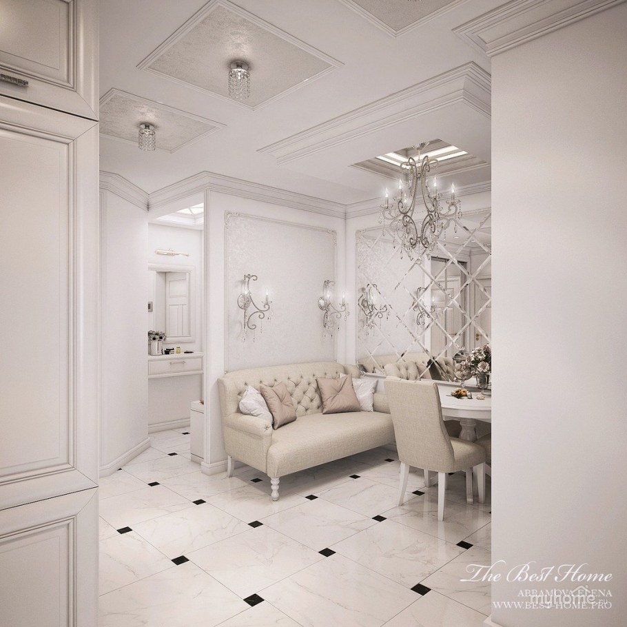 Квартира в классическом стиле в светлых тонах
