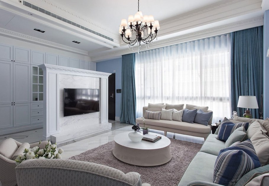 Серая гостиная Неоклассика