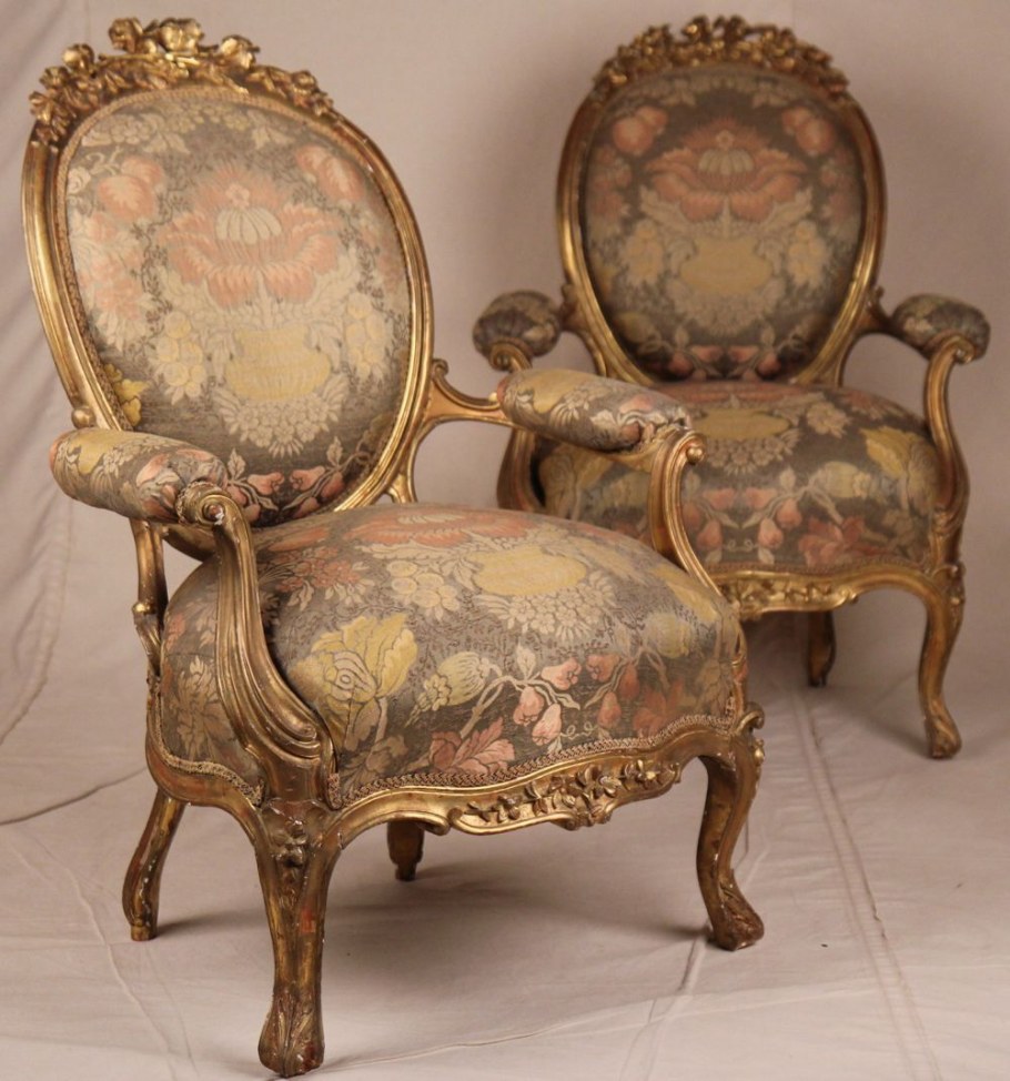 Мебель эпохи рококо антиквариат табурет