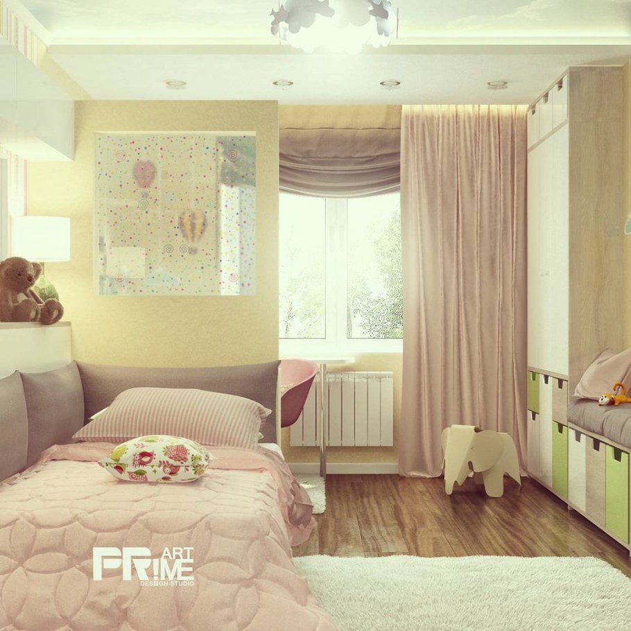 Детская комната для 2 девочек в хрущевке