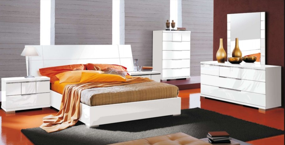 Спальня Асти белый глянец