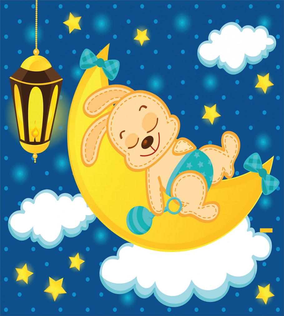 Мишка спит на Луне