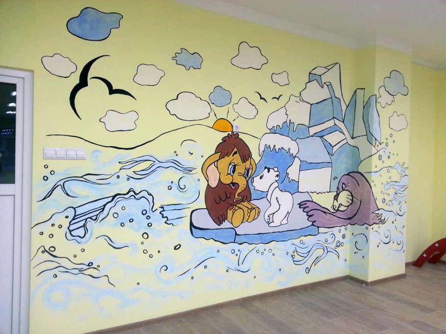 Роспись стен в детском саду