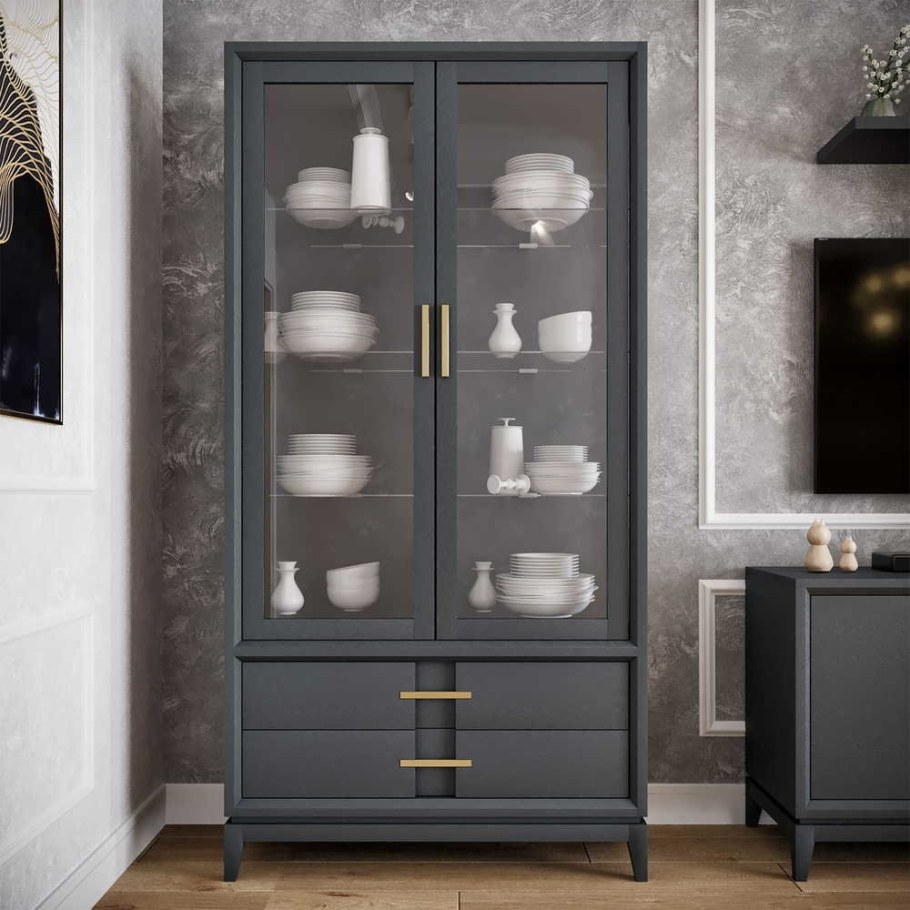 Шкаф-витрина Скарлетт лазурит