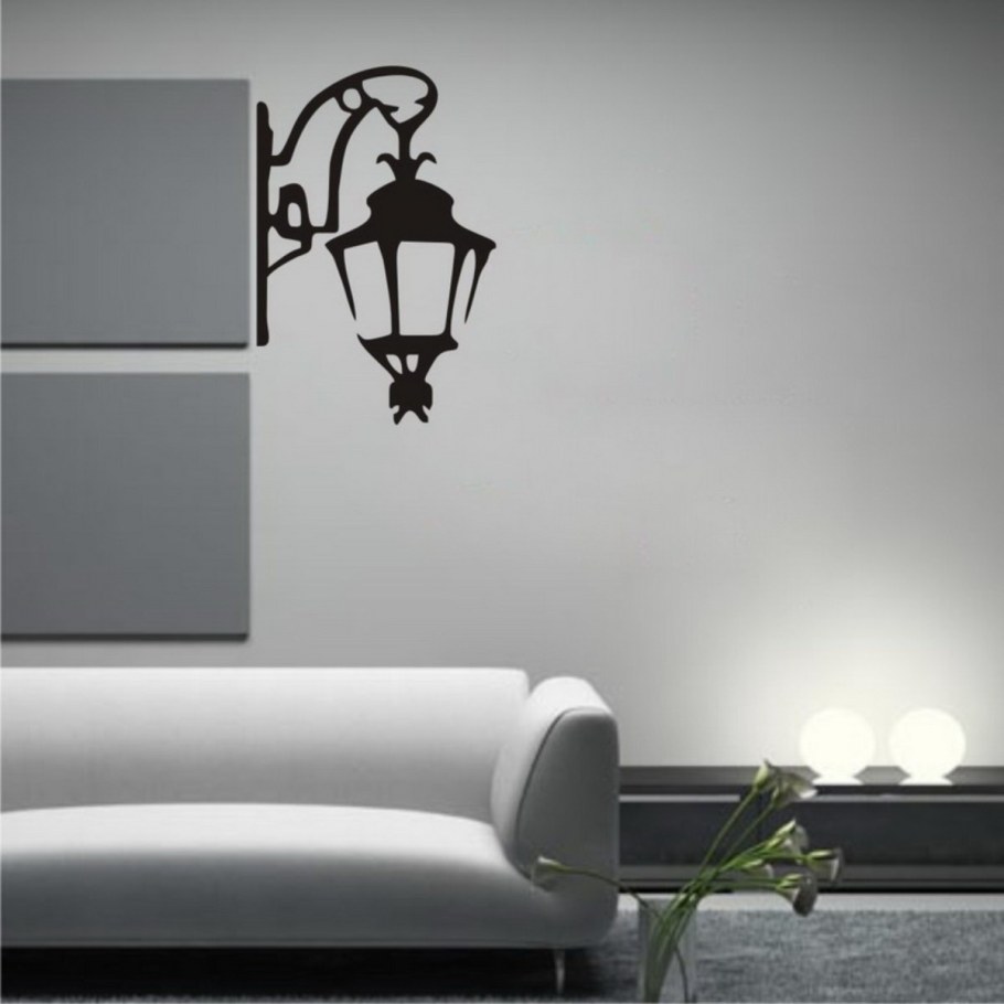 Наклейка фонарь на стену