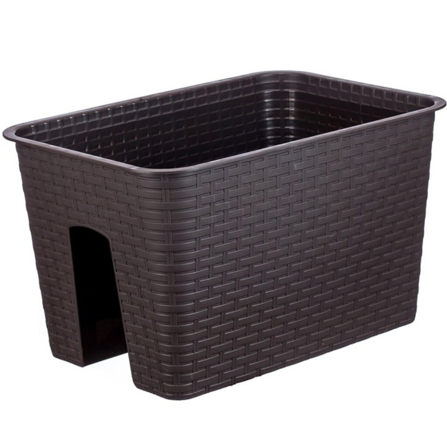 Кашпо на перила idea ротанг 39.5x27x23 см v12 л пластик коричневый