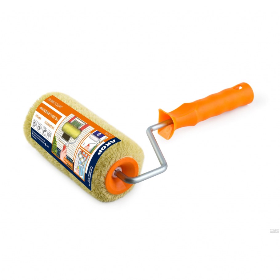 Валик желтый ворс 180мм, d6mm, эксперт "АКОР"