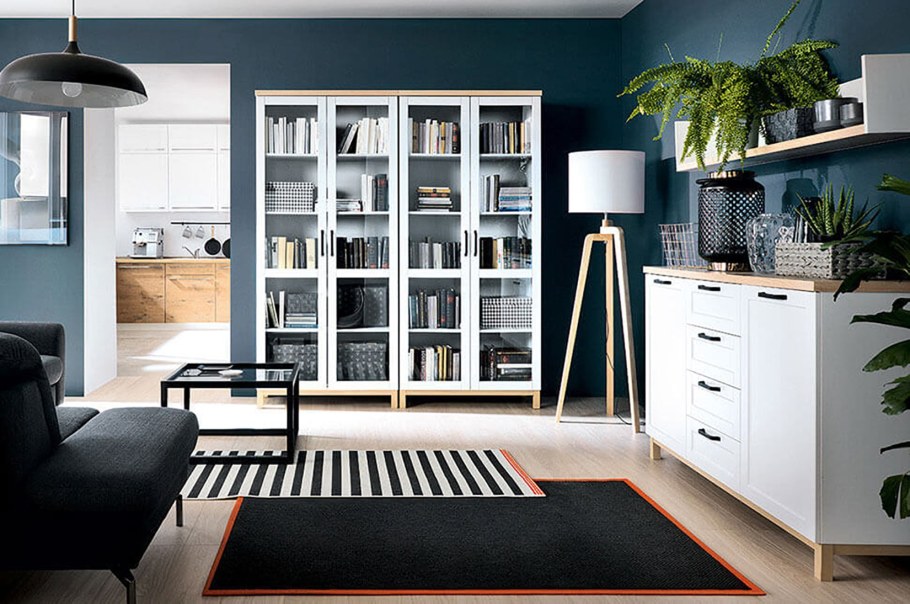 Шкаф в скандинавском стиле в гостиную