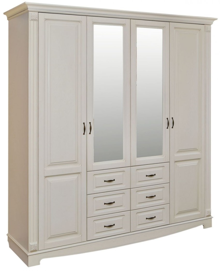 Шкаф четырехдверный "Венето" слоновая кость