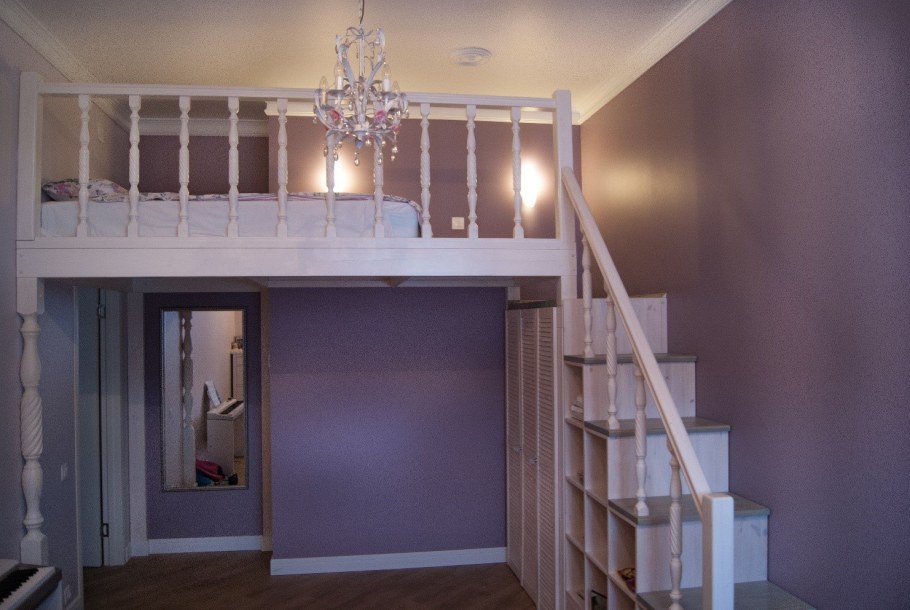 Антресольный второй ярус кровать чердак