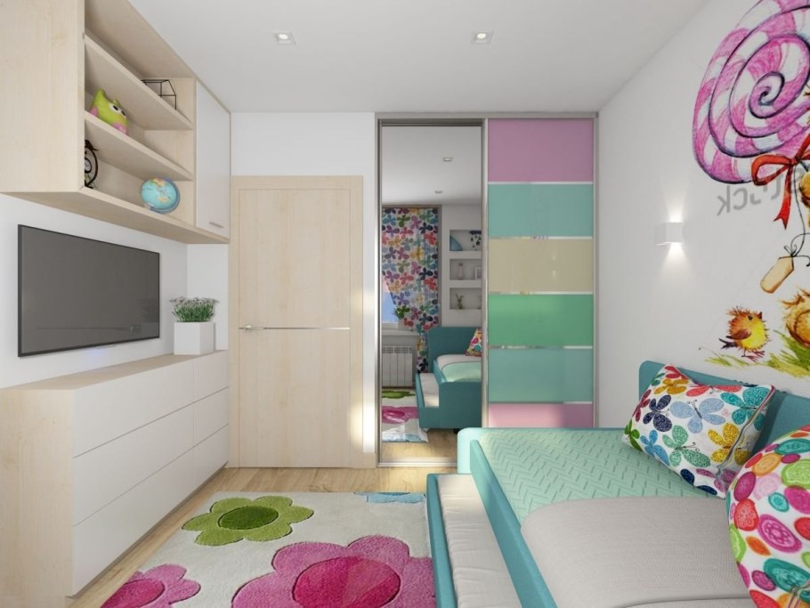 Прямоугольная детская комната