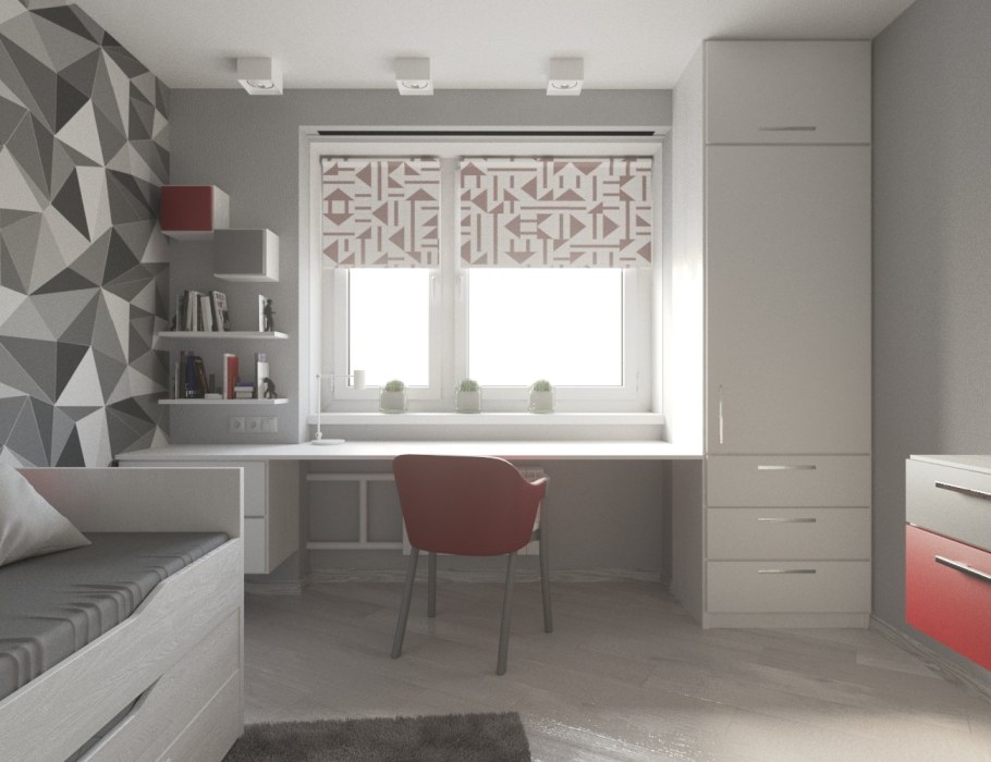 Комната для мальчика стол у окна