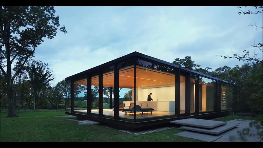 Каркасный дом с панорамными окнами одноэтажный