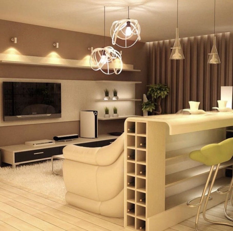 Барная стойка в гостиной