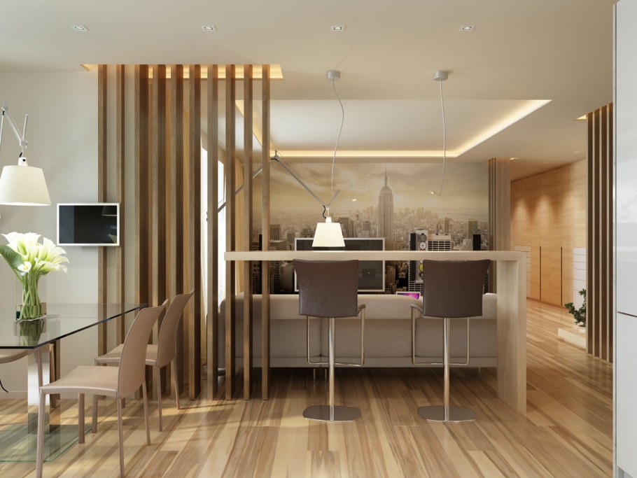 Барная стойка перегородка из дерева