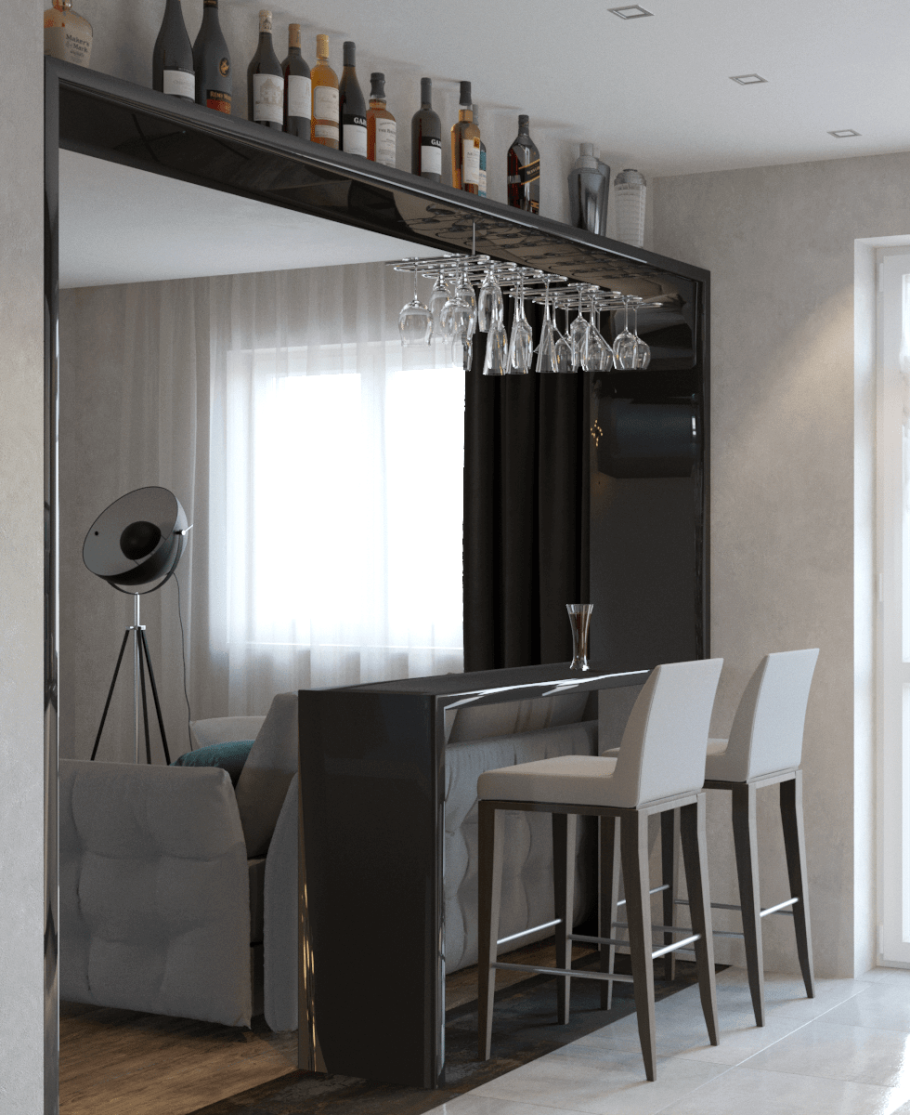 Барная стойка в гостиной