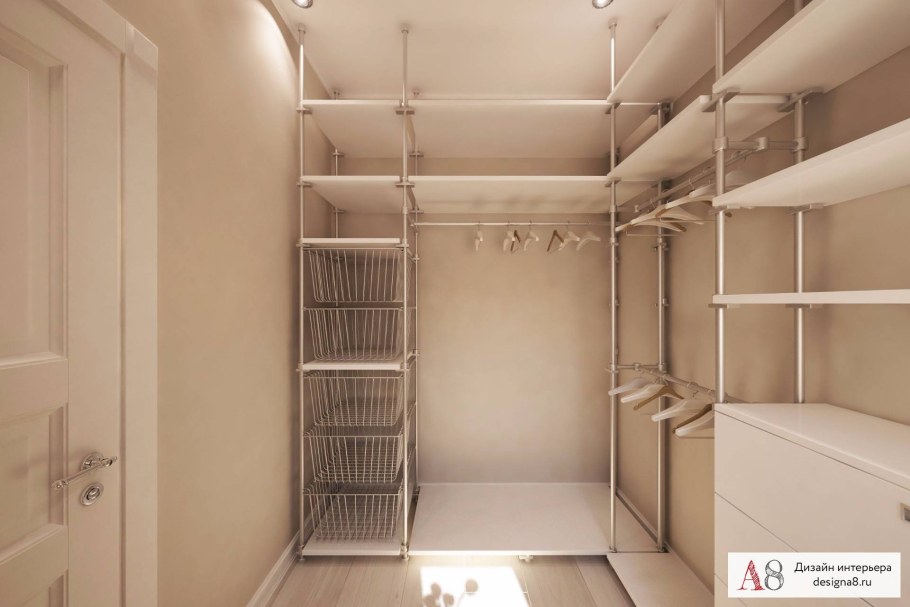 Планировка гардеробной 3м2