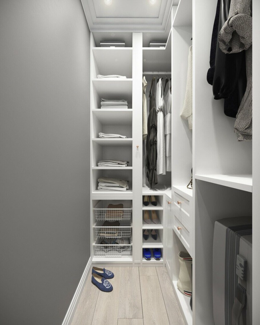 П-образные гардеробные комнаты маленькие