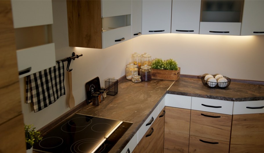 Модульная кухня Аванти крафт золотой/айвори