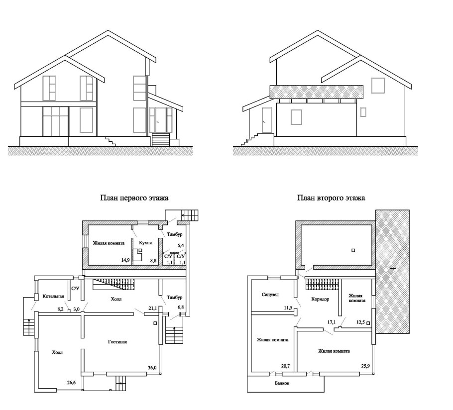 Чертежи индивидуального жилого дома