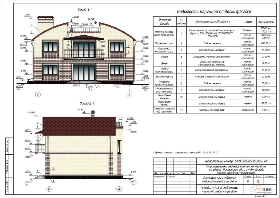 Чертеж фасада по ГОСТУ
