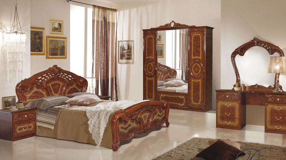 Спальня роза диа мебель орех