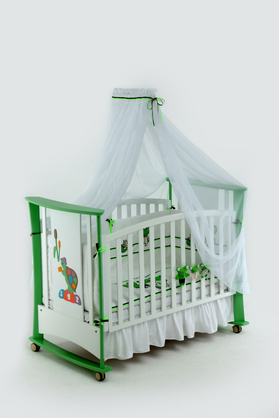 Папалони кроватки для новорожденных зеленая