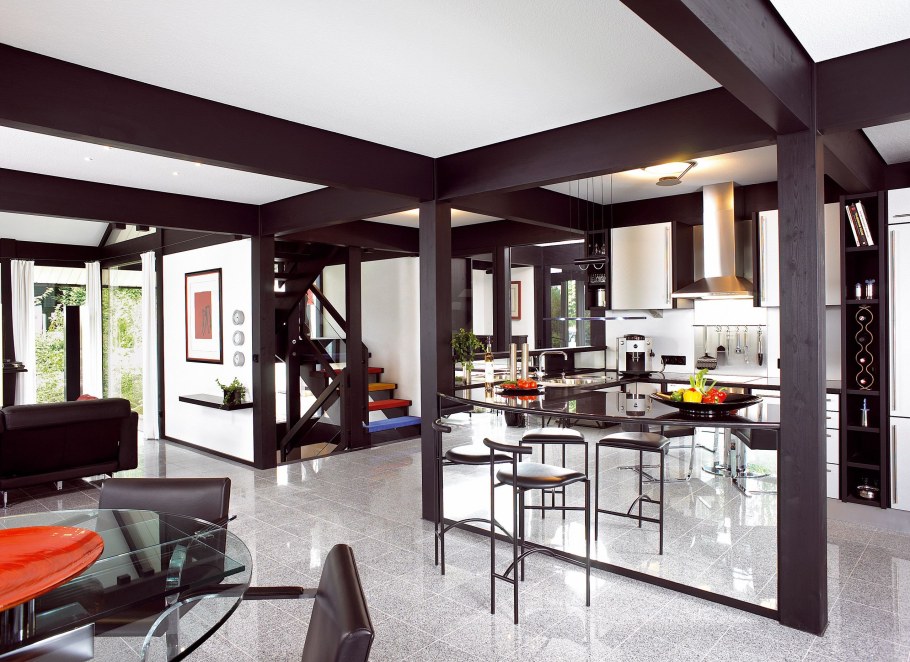 Кухня гостиная фахверк