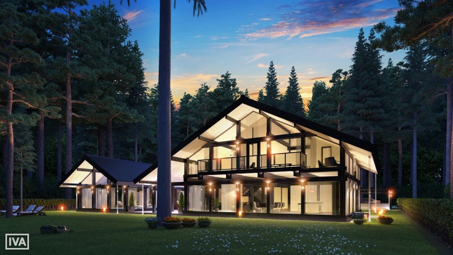 Шале со стеклянным фасадом